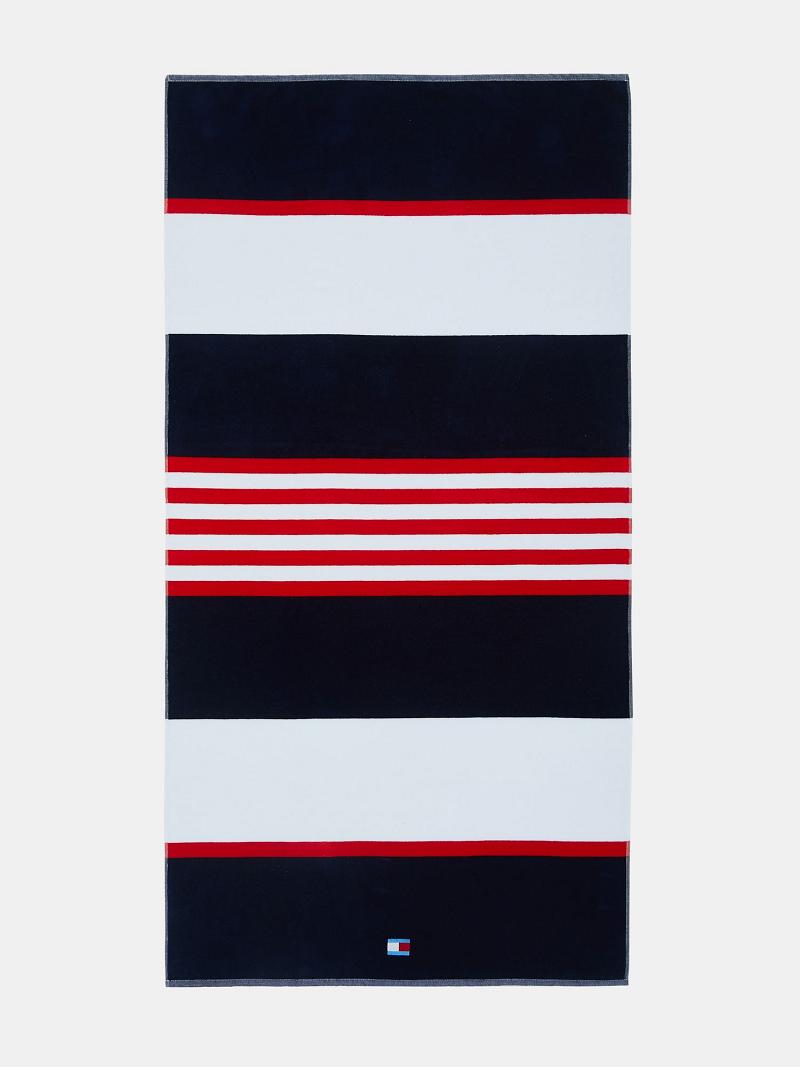 Férfi Tommy Hilfiger Nautical Stripe Beach Towel Úszóruhák Színes | HU 887PJJ